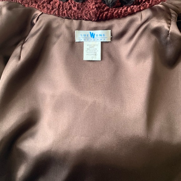 Vintage y2k Sue Wong Nocturne Faux Fur Caplet Cape Wrap Jacket - Picture 12 of 12